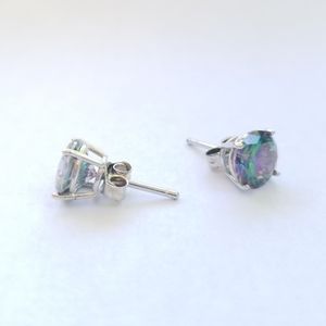 Mystic Fire Crystal Stud Pierced Earrings